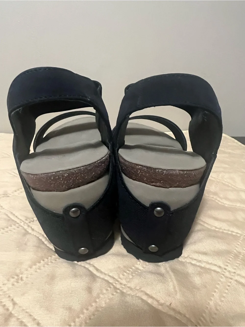 Crown Vintage Black Platform Slingback Sandals